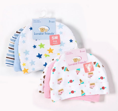 Baby Hats Luvable Friends Pink/Blue Star