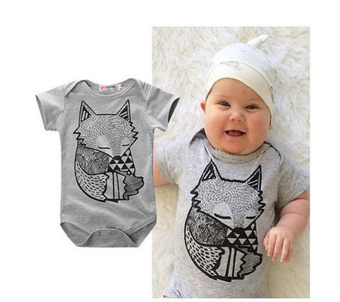 Baby Boy Girl Clothes Short Sleeve Animal Print