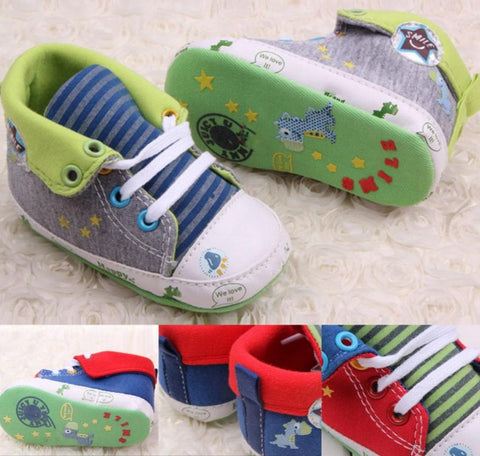 Cute Cartoon Printed Baby Kids High Shoes