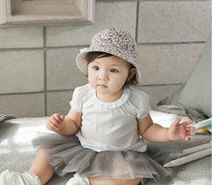 Baby Hat Cap Bucket Sunshade Floral Bowknot