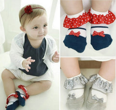 Sweet Toddler Baby Socks Girl Slippers Dots