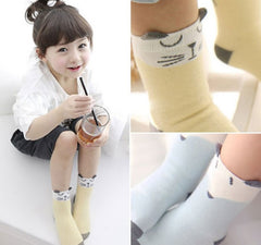 Cotton Fox Cat Printed Anti-slip Knee Socks