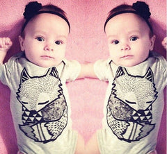 Baby Boy Girl Clothes Short Sleeve Animal Print