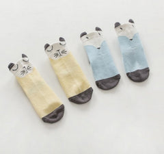 Cotton Fox Cat Printed Anti-slip Knee Socks