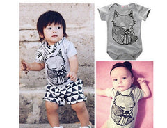 Baby Boy Girl Clothes Short Sleeve Animal Print