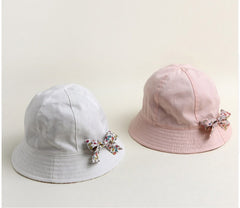 Baby Hat Cap Bucket Sunshade Floral Bowknot