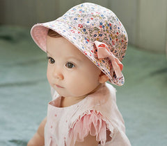 Baby Hat Cap Bucket Sunshade Floral Bowknot