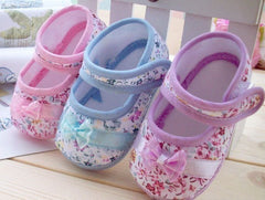 Girls Flowers Bow Baby Toddler Shoes