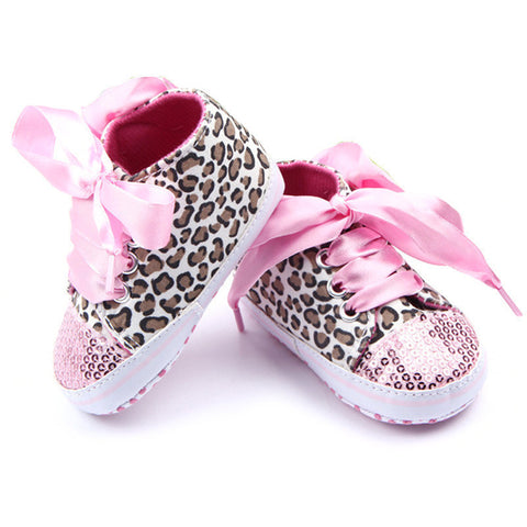 Baby Girls Shoes Floral Leopard Sequin Infant Soft Sole