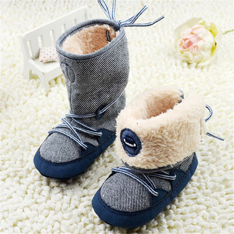 Baby Boy Winter Warm Snow Boots Lace Up