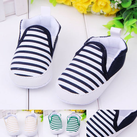 First Walkers Fashion Striped Canvas Baby Shoes